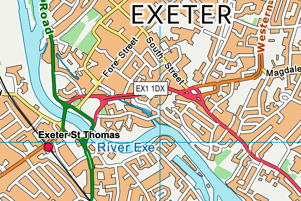 EX1 1DX map - OS VectorMap District (Ordnance Survey)