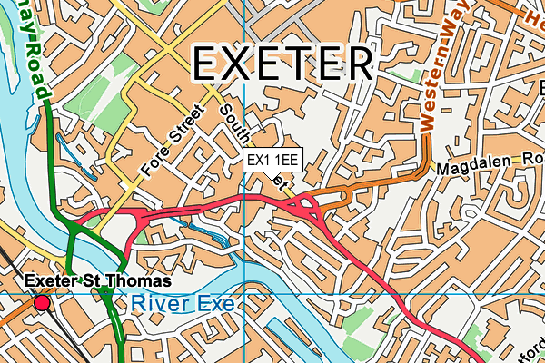 EX1 1EE map - OS VectorMap District (Ordnance Survey)