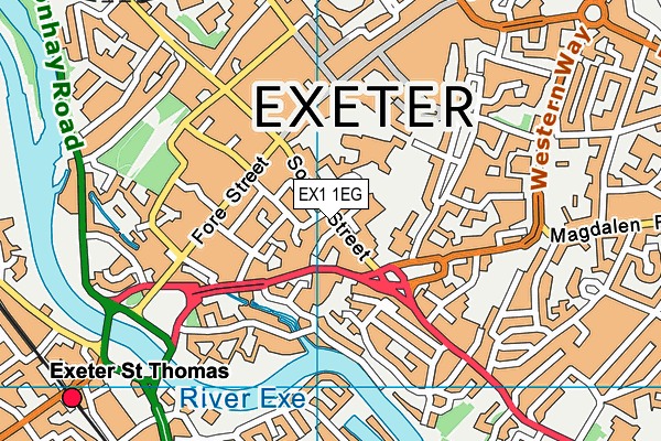EX1 1EG map - OS VectorMap District (Ordnance Survey)