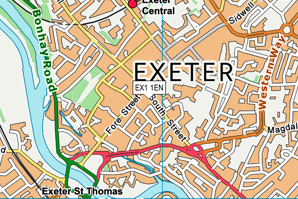 EX1 1EN map - OS VectorMap District (Ordnance Survey)