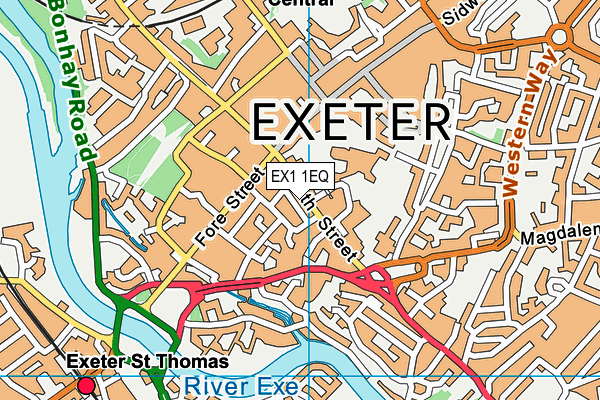 EX1 1EQ map - OS VectorMap District (Ordnance Survey)