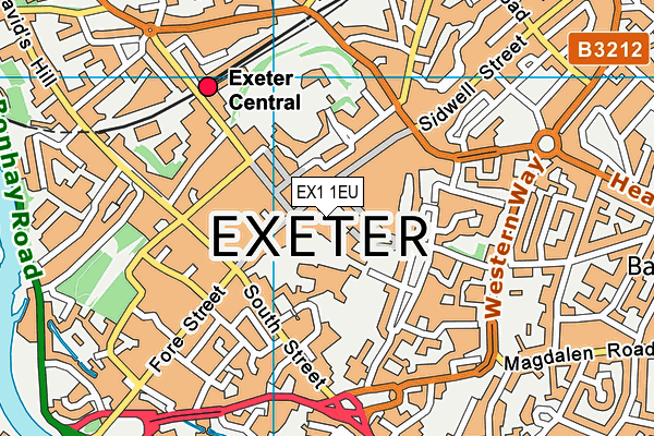 EX1 1EU map - OS VectorMap District (Ordnance Survey)