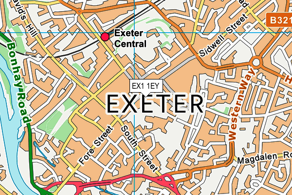 EX1 1EY map - OS VectorMap District (Ordnance Survey)