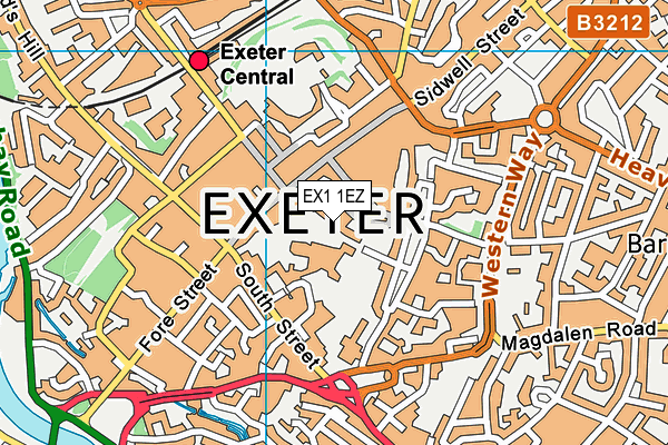 EX1 1EZ map - OS VectorMap District (Ordnance Survey)