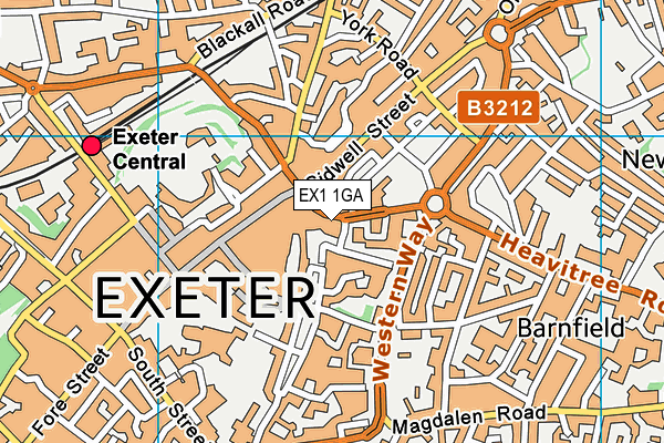 EX1 1GA map - OS VectorMap District (Ordnance Survey)