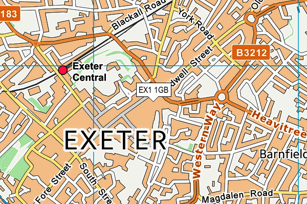 EX1 1GB map - OS VectorMap District (Ordnance Survey)