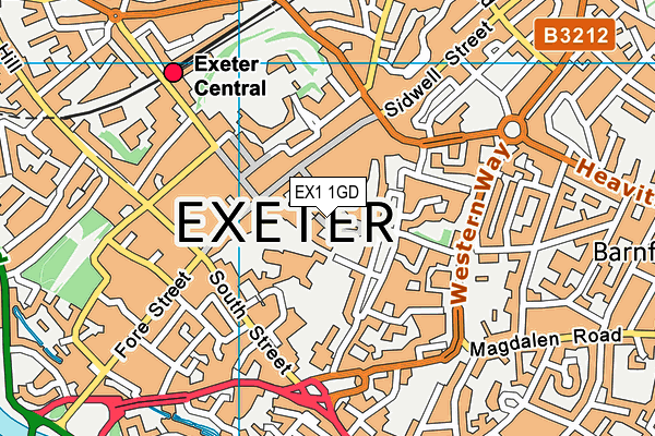EX1 1GD map - OS VectorMap District (Ordnance Survey)