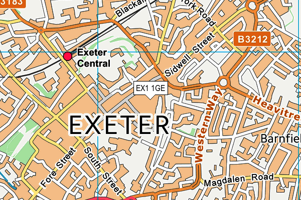 EX1 1GE map - OS VectorMap District (Ordnance Survey)