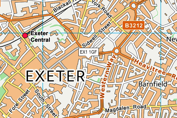 EX1 1GF map - OS VectorMap District (Ordnance Survey)