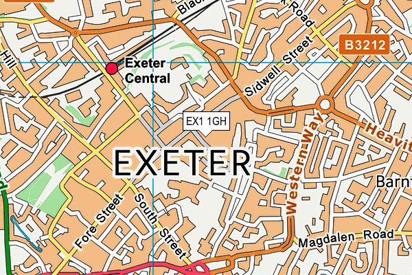 EX1 1GH map - OS VectorMap District (Ordnance Survey)