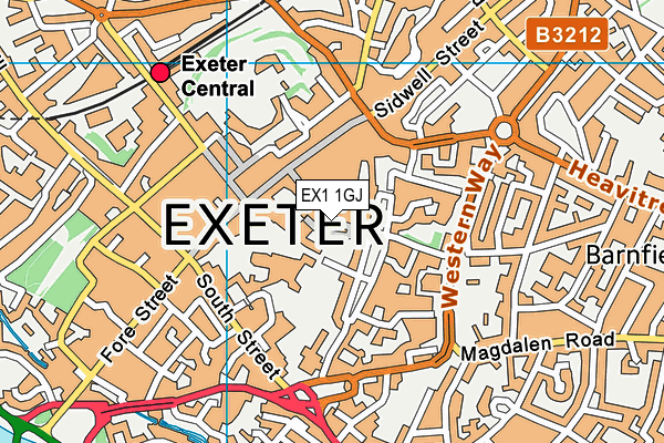 EX1 1GJ map - OS VectorMap District (Ordnance Survey)