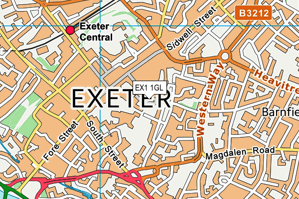 EX1 1GL map - OS VectorMap District (Ordnance Survey)