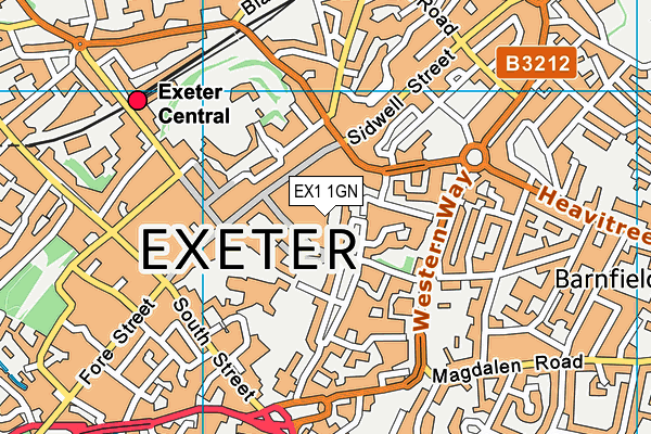 EX1 1GN map - OS VectorMap District (Ordnance Survey)