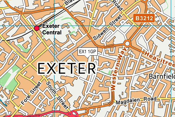 EX1 1GP map - OS VectorMap District (Ordnance Survey)