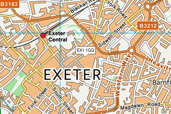 EX1 1GQ map - OS VectorMap District (Ordnance Survey)