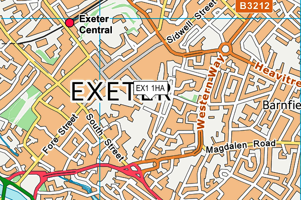 EX1 1HA map - OS VectorMap District (Ordnance Survey)