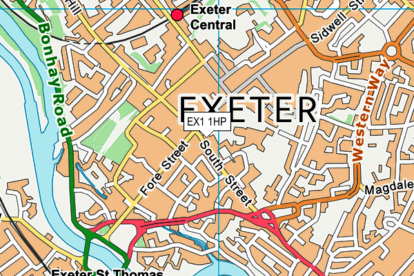 EX1 1HP map - OS VectorMap District (Ordnance Survey)