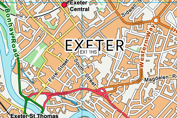 EX1 1HS map - OS VectorMap District (Ordnance Survey)