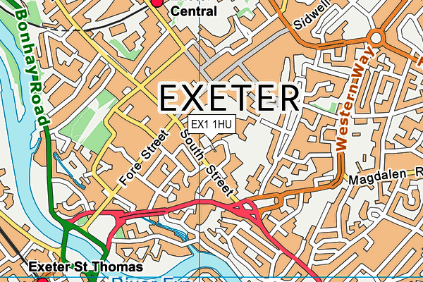 EX1 1HU map - OS VectorMap District (Ordnance Survey)