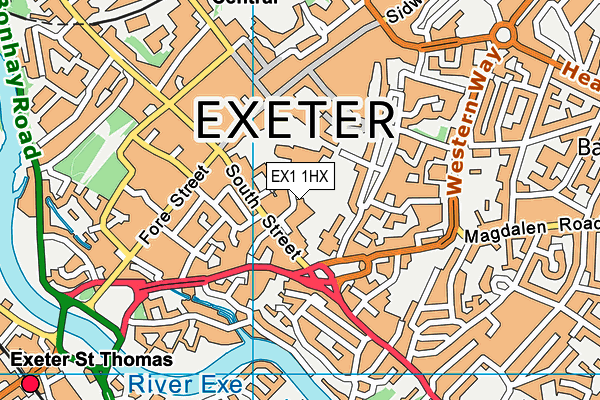 EX1 1HX map - OS VectorMap District (Ordnance Survey)