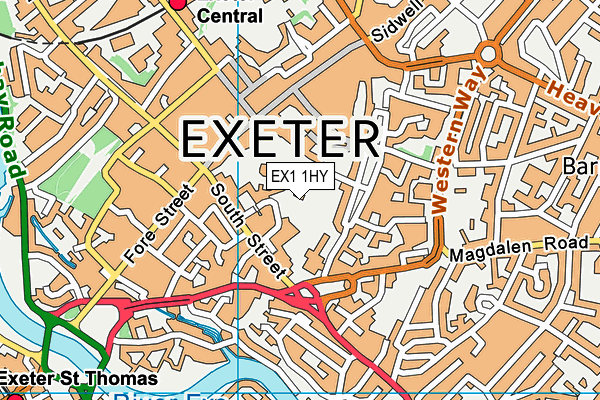 EX1 1HY map - OS VectorMap District (Ordnance Survey)