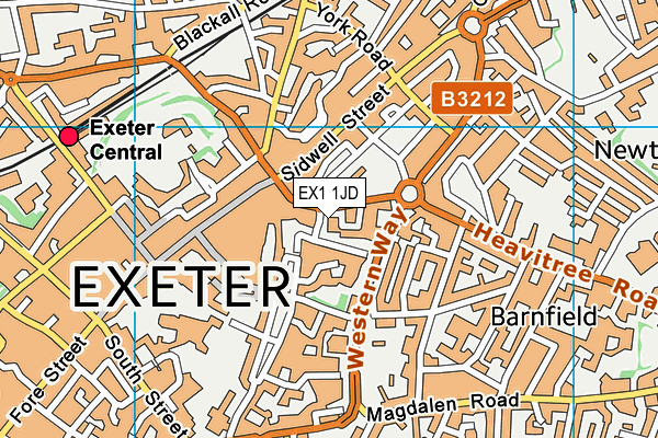 EX1 1JD map - OS VectorMap District (Ordnance Survey)