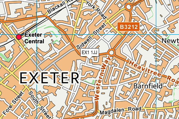 EX1 1JJ map - OS VectorMap District (Ordnance Survey)