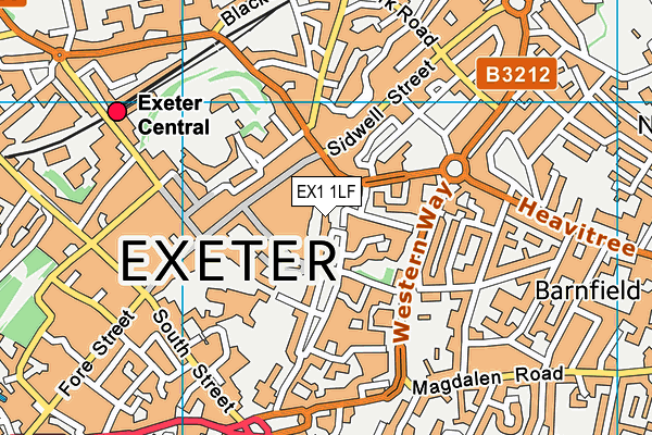 EX1 1LF map - OS VectorMap District (Ordnance Survey)