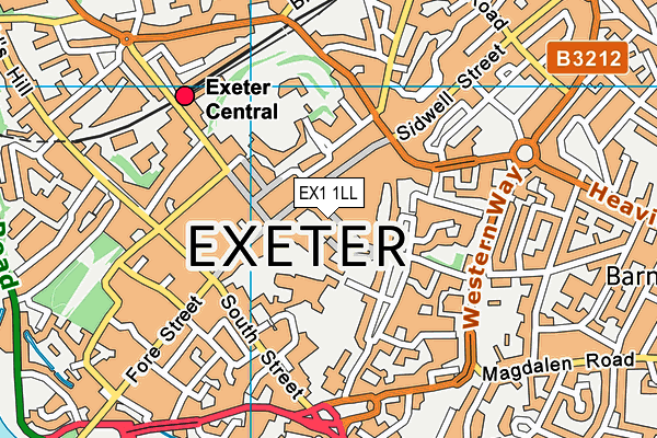 EX1 1LL map - OS VectorMap District (Ordnance Survey)