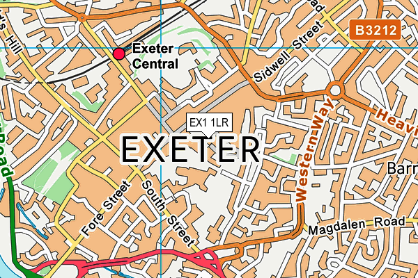 EX1 1LR map - OS VectorMap District (Ordnance Survey)
