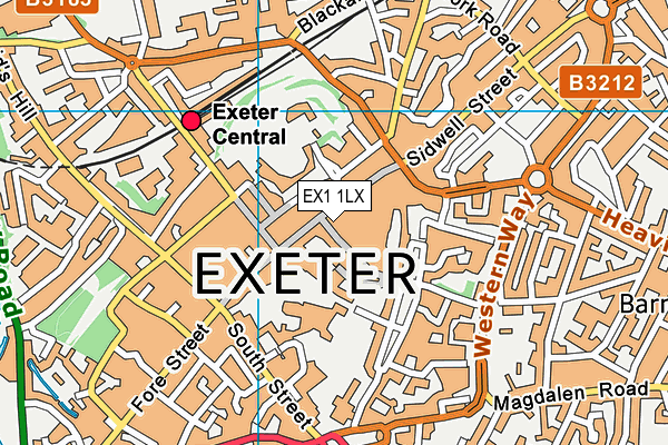 EX1 1LX map - OS VectorMap District (Ordnance Survey)