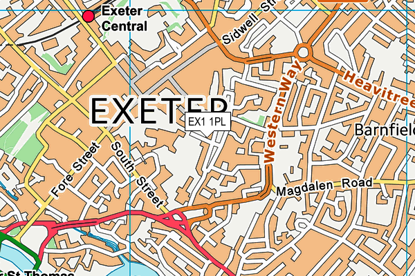 EX1 1PL map - OS VectorMap District (Ordnance Survey)