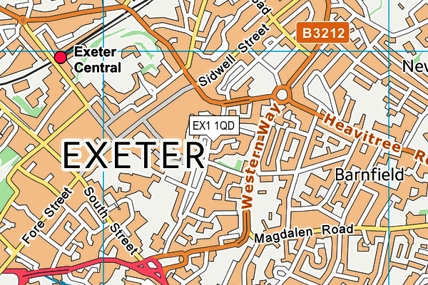 EX1 1QD map - OS VectorMap District (Ordnance Survey)