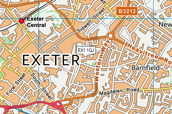 EX1 1QJ map - OS VectorMap District (Ordnance Survey)