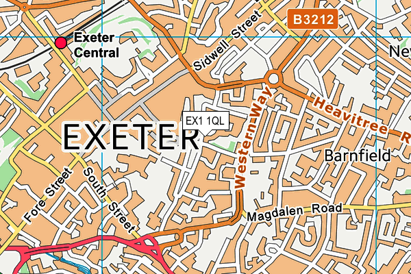EX1 1QL map - OS VectorMap District (Ordnance Survey)