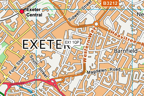 EX1 1QP map - OS VectorMap District (Ordnance Survey)