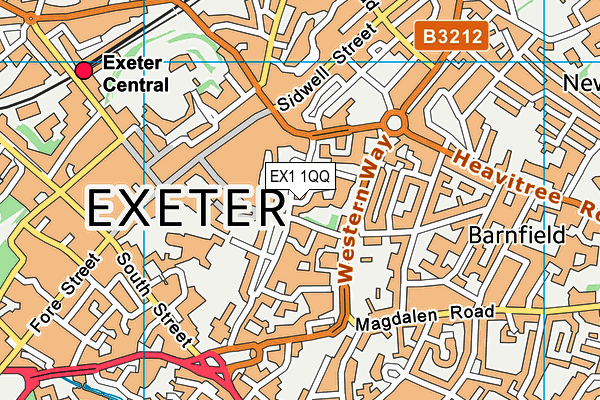 EX1 1QQ map - OS VectorMap District (Ordnance Survey)