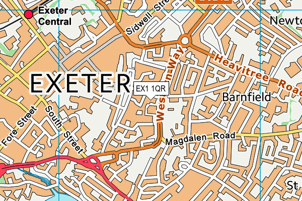EX1 1QR map - OS VectorMap District (Ordnance Survey)