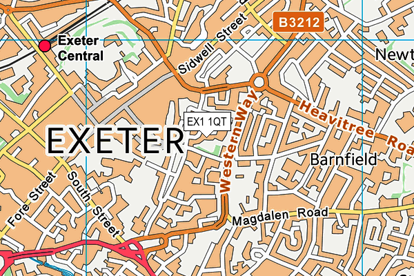 EX1 1QT map - OS VectorMap District (Ordnance Survey)