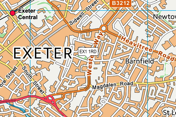 EX1 1RD map - OS VectorMap District (Ordnance Survey)