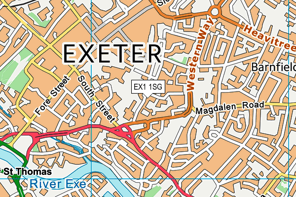 EX1 1SG map - OS VectorMap District (Ordnance Survey)