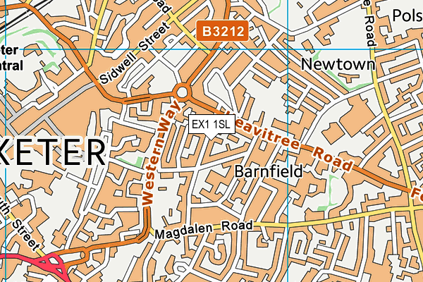 EX1 1SL map - OS VectorMap District (Ordnance Survey)