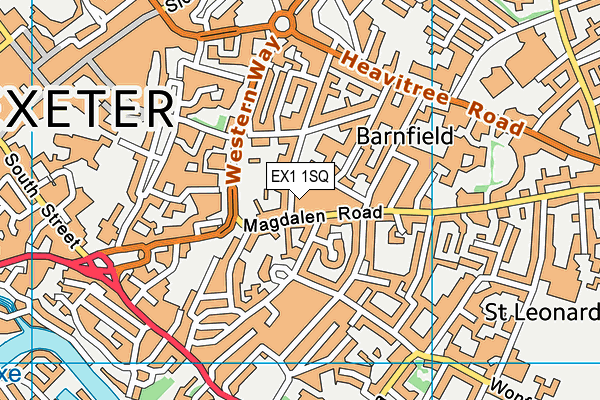 EX1 1SQ map - OS VectorMap District (Ordnance Survey)