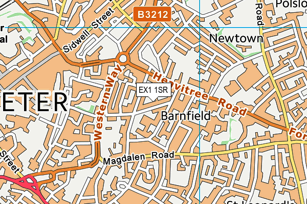 EX1 1SR map - OS VectorMap District (Ordnance Survey)