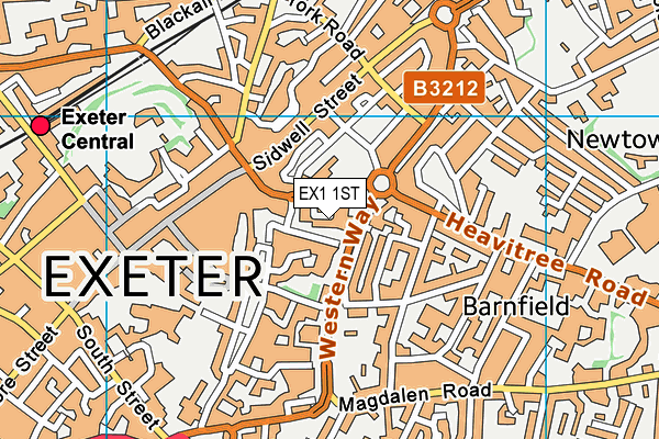 EX1 1ST map - OS VectorMap District (Ordnance Survey)