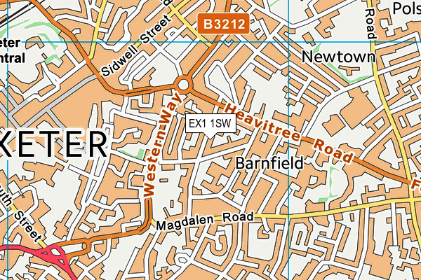 EX1 1SW map - OS VectorMap District (Ordnance Survey)