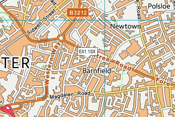 EX1 1SX map - OS VectorMap District (Ordnance Survey)