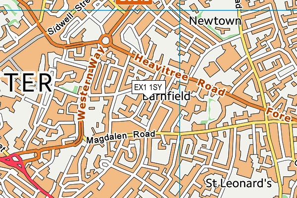 EX1 1SY map - OS VectorMap District (Ordnance Survey)
