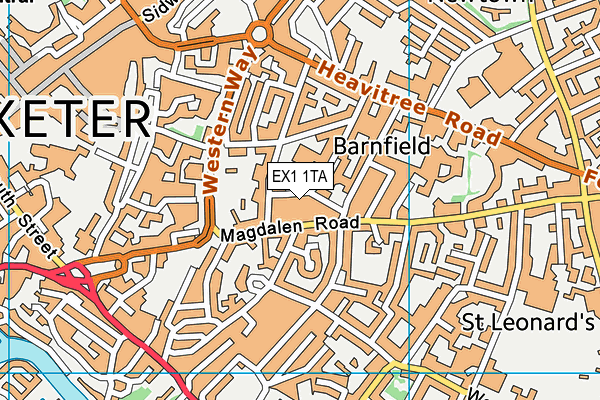 EX1 1TA map - OS VectorMap District (Ordnance Survey)