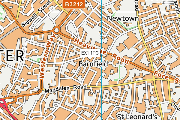 EX1 1TG map - OS VectorMap District (Ordnance Survey)